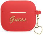 Guess GUA3LSCHSR husă pentru AirPods Pro, charm din silicon roșu Heart Collection (GUA3LSCHSR)