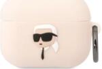 Karl Lagerfeld AirPods Pro husă roz din silicon Karl Head 3D (KLAPRUNIKP)