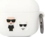 Karl Lagerfeld husă albă de silicon pentru AirPods 3 Karl & Choupette (KLACA3SILKCW)
