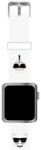 Karl Lagerfeld Curea KLAWLSLCKW Apple ceas 42/44/45mm curea albă Silicon Karl & Choupette Heads (KLAWLSLCKW)