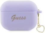 Guess husă AirPods Pro 2 mov din silicon Charm Heart Collection (GUAP2LSCHSU)