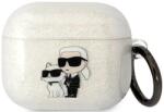 Karl Lagerfeld husă transparentă cu sclipici pentru AirPods 3 Karl&Choupette (KLA3HNKCTGT)