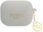 Guess GUAPLSC4EG husă pentru AirPods Pro gri, charm din silicon 4G Collection (GUAPLSC4EG)