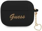 Guess GUAPLSCHSK husă pentru AirPods Pro, neagră, Silicone Charm Collection (GUAPLSCHSK)