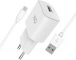 XQISIT NP Travel Charger Single USB-A 2.4A w. USB- white (50853)