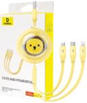 Baseus Charging Cable 3w1 USB to USB-C, USB-M, Lightning 3, 5A, 1, 1m (yellow)
