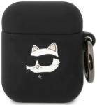 Karl Lagerfeld AirPods 1/2 husă neagră din silicon Choupette Head 3D (KLA2RUNCHK)