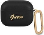 Guess Ghici GUAPSASMK AirPods Pro acoperă negru Saffiano Script Metal Collection (GUAPSASMK)