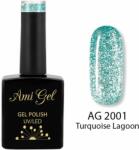 Ami Gel Oja Semipermanenta - Soak Off Gel - Glow Queen Turquoise Lagoon AG2001 - Ami Gel
