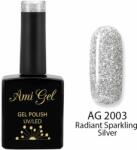Ami Gel Oja Semipermanenta - Soak Off Gel - Glow Queen Radiant Sparkling Silver AG2003 - Ami Gel