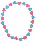 DETOA Colier copii cu inimioare roz si albastre (B305324)