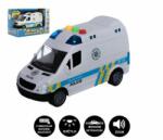 Teddies Auto camion politie plastic 15cm pe volant pe baterie cu sunet si lumina in cutie 19x13x9cm (00850130)