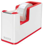 LEITZ Ragasztószalag-adagoló, asztali, feltöltött, LEITZ Wow, fehér-piros (E53641026) (E53641026)