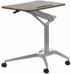  STEMA Állítható magasságú asztal SH-A10, szürke keret, diófa asztallap, magassága 73, 5-104 cm, asztallap 72x48 cm