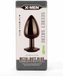 X-Men Dop Anal Secret Shine Metal Butt Plug Gun Colour S X-Men Negru grosime 2.7 cm lungime 7.1 cm