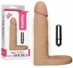 Lovetoy Strap On unisex Dildo Inclus Lovetoy The Ultra Soft Dublu cu Vibratii culoarea Pielii 14.7 cm