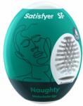 Satisfyer Masturbator Satisfyer Egg Single naughty Alb - Verde lungime 7 cm forma normala