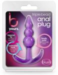 Blush Novelties Dop Anal B Yours Triple Bead Anal Plug Blush Violet grosime 2.3 cm lungime 9.5 cm