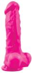 NS Novelties Dildo cu testicule - si ventuza NS Toys Colours Pleasures Thick Roz lungime 18.2 cm diametru 4.5 cm Dildo