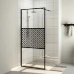 vidaXL Paravan de duș walk-in negru 90x195 cm sticlă ESG transparentă (151029) - comfy