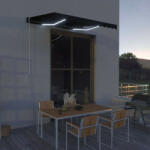 vidaXL antracit szélérzékelős és LED-es behúzható napellenző 300x250cm (3051255) - balena