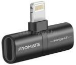 PROMATE Átalakító - IHINGE LT (2in1, Lightning adapter, fekete) (IHINGE-LT. BLACK) (IHINGE-LT.BLACK) - mysoft