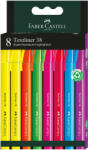 Faber-Castell Set 8 textmarkere superfluorescente 38 Faber-Castell FC157778, cutie carton (FC157778)