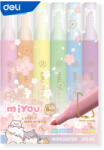 Deli Textmarkere Slim MIYOU Macarons Deli, 6 culori (DLEU12-6C)