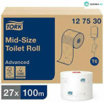 Tork toalettpapír T6 kompakt Advanced T6, 2r. , extra fehér, 100m/tek, 27tek/karton (HT127530)