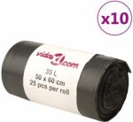 vidaXL Торбички за боклук 250 бр черни 35 л (155338)