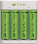 GP Eco E411 4x AA/AAA NiMH Akkumulátor töltő + 4db elem (4x AA - 2000mAh) (B51414)