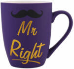 Pufo Mr Right matt kerámia bögre, kávéhoz vagy teához, 360 ml, lila (Pufo2659mov)