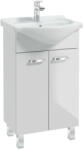 Erga Lumi, mosogató szekrény + kerámia mosogató 50x41cm, fehér fényes króm fogantyú, ERG-207-D-05012+1520 (ERG-207-D-05012-1520)
