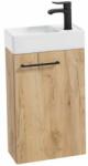 Erga Kim, fali WC szekrény 39x21x60 cm + kerámia mosogató 40 cm, Craft tölgy, ERG-207-D-04004+1406 (ERG-207-D-04004-1406)