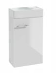 Erga Kim, fali WC szekrény 50x23x60 cm + kerámia mosogató 50 cm, fehér fényes, ERG-207-D-05016+1430 (ERG-207-D-05016-1430)