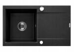 INVENA Tesalia, 1 kamrás gránit mosogató lefolyóval 760x440x160 mm és Joga Plus konyhai csaptelep rugalmas karral + króm automata szifon, INV-AZ-01-043-SET (INV-AZ-01-043-SET)