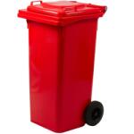  Piros Műanyag Szemeteskuka 120 L Kültéri Piros Színű Szelektív Háztartási Hulladéktároló - TÜV Hulladékszállítás Szabvány - Ics-Italia P140120R -