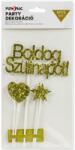  Torta dekoráció Boldog születésnapot felirattal arany színnel 18, 5 cm 5 db-os 632838