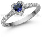  E356FZK_C - KÉK ZAFÍR - CIRKÓNIA köves Fehér arany Eljegyzési Gyűrű (E356FZK_C)