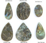  Pandantiv Labradorit Druzy cu Gaura Laterala - Picatura - Oval - 24-37x16-31x7-11 mm - 1 Buc