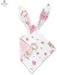 MimiNu Jucarie textila senzoriala, Moale, Cu doua fete, 30 x 30 cm, Din catifea si bumbac Pink Ballerina (6426972012874)