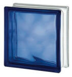  1919 8 W Basic Pasztell Kék anyagában színezett, átlátszó, hullámos üvegtégla 19x19x8 cm