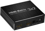 HOPE R Matrix switch splitter 3 x 2 ARC HDMI 4K 3.5mm SPDIF cu 3.5mm L R Audio extractor si telecomanda IR, HOPE R (SS3AHD4kHP)