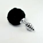 Lovetoy Spiral Pompon Metal Plug Black