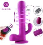 HISMITH C0723 Silicone Dildo Vibrator Anal Stimulation with Remote Controller & Suction Cup Purple Vibrator