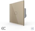 LIVOLO Intrerupator Simplu Cap Scara / Cruce cu Touch LIVOLO din Sticla - Protocol ZigBee EC - culoare auriu