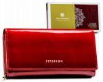 Peterson nagyméretű piros nőii bőr pénztárca 19, 5×10 cm (Z-90169410)