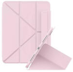 Apple iPad 10.9 (2022) / iPad 11 (2025), mappa tok, Apple Pencil tartóval, Origami Smart Case, Baseus Minimalist, rózsaszín