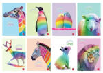 Pigna Füzet Pigna Animal Rainbow A/4 tűzött 38 lapos kockás