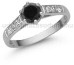  E362FBB_C - FEKETE GYÉMÁNT - CIRKÓNIA köves Fehér arany Eljegyzési gyűrű (E362FBB_C)